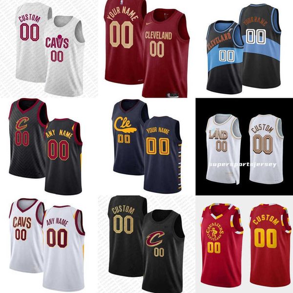 

men women youth cleveland''cavaliers''custom 21 mamadi diakite donovan 45 mitchell 4 evan mobley 10 darius garland lebro, Black;red