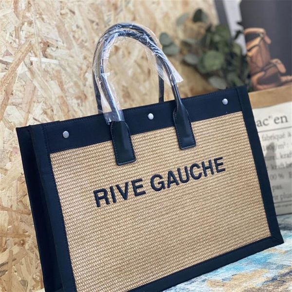 

new fashion women handbags luxury designer tote bags classic rive gauche shoulder womens men large beach shopping bag crossbody pu272l