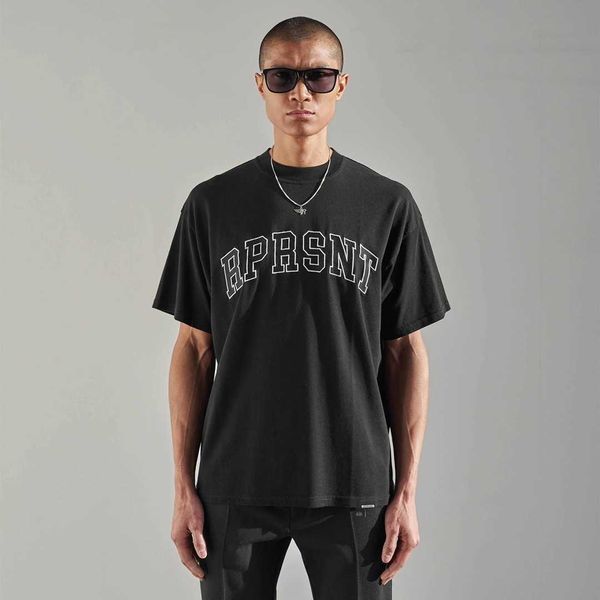 

2023 new men's and women's t shirt fashion design brand present'shigh edition large embroidery short sleeve vintage high stre, White;black