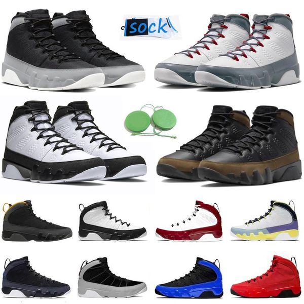 

2023 jumpman 9 9s men basketball shoes sneaker light olive fire red particle grey chile gym red black white racer university gold blue mens