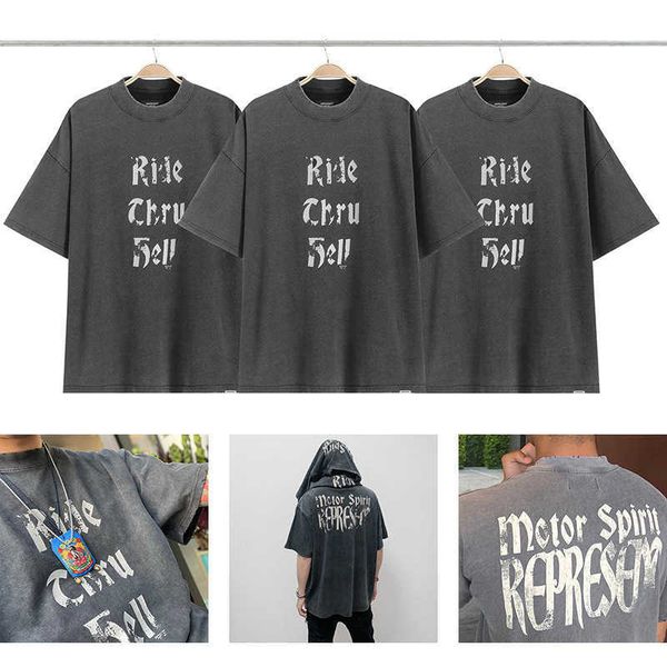 

2023 new men's and women's t shirt fashion design brand present'ssummer washing damage round neck short sleeve half sleeve nq, White;black