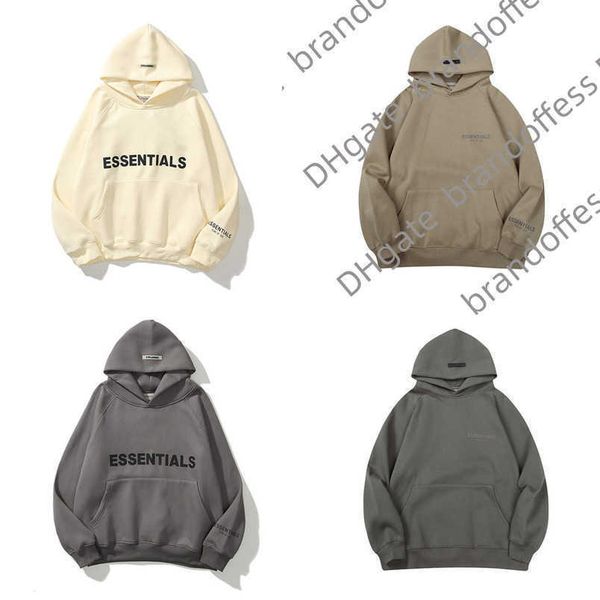 

luxury essentials men's sweatshirts jackets ess hoodies men women letter pullover hooded fashion hip hop sweatshirt sweater hoodie casu, Black