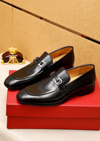 

2023 mens dress shoes genuine leathers casual footwear loafers men's brand designer business wedding party flat shoes size 38-45, Black