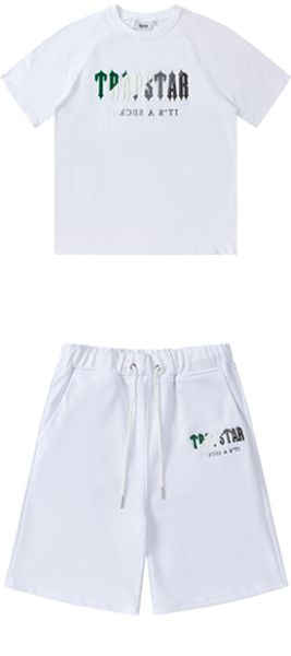 

mens trapstar t shirt embroidery short sleeve high street hiphop tracksuit black cotton london streetwear fashion casual 8th4, White;black