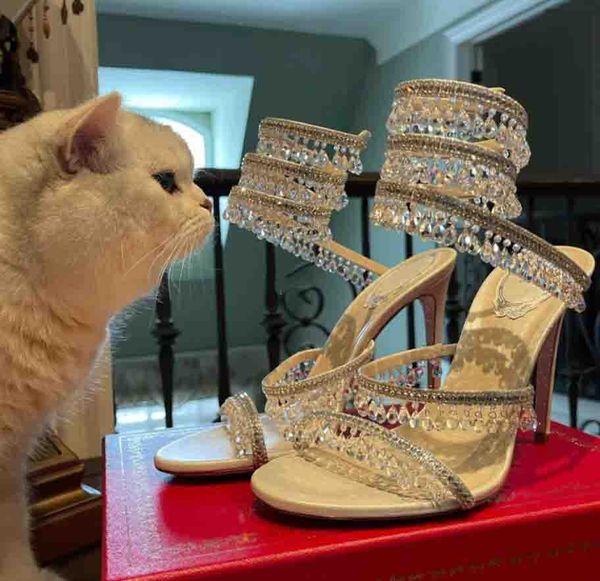 

bride sandal chandelier sandal lady high heels renes-c women dress shoes jewel sandals embellished genuine leather pump black nude luxury br