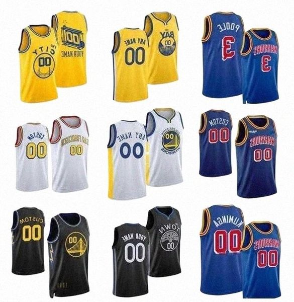 

basketball jerseys 75th custom mens womens golden state''warriors''jersey 3 poole 32 otto porter 95 tjuan oscano 33 jame, Black;red