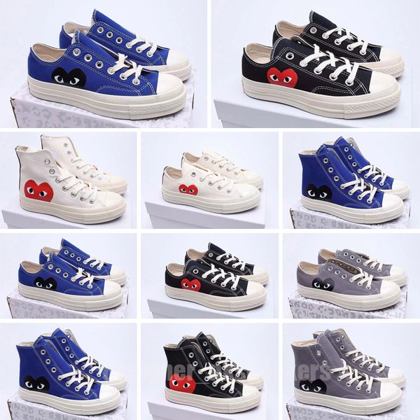 

men womens canvas shoes sneakers classic casual big eyes red heart shape platform jointly name starst sneaker chuckk 70 chucks 35-45, Black