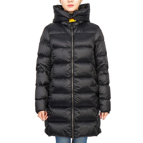 

womens down long hooded jacket parkas thick long-sleeved duck down, Black