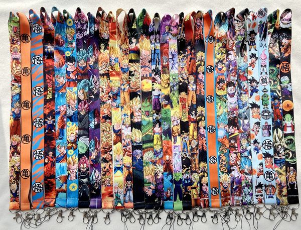 

japanese anime dragon lanyard ball z designer keychain id credit card cover pass mobile phone charm neck straps badge holder keyring accesso, Silver