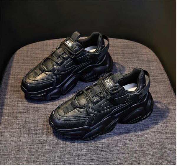 

women casual shoes fashion black white sports outdoor platform comfort sneakers walking sports shoe with box