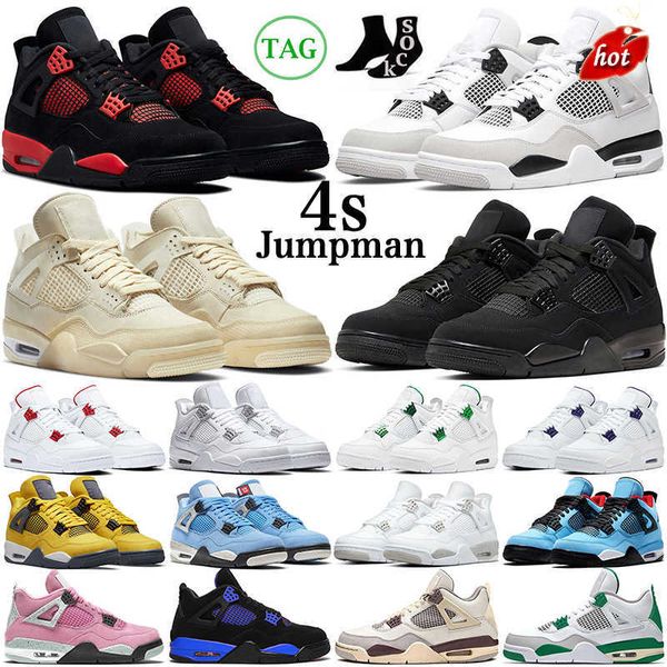 

2023 high basketball shoesjumpman 4 4s mens shoes military black cat canvas red thunder university blue pink cactus