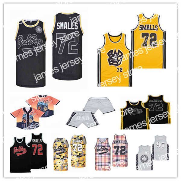 

basketball jerseys men notorious movie badboy bad boy 72 10 biggie smalls retro basketball jersey embroidery team color black white yellow s, Black;red