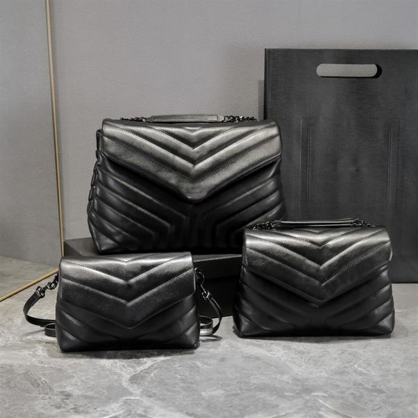 

women bag designer handbags square fat real leather large-capacity 20cm 25cm 32cm quilted messenger yb50 loulou p289y