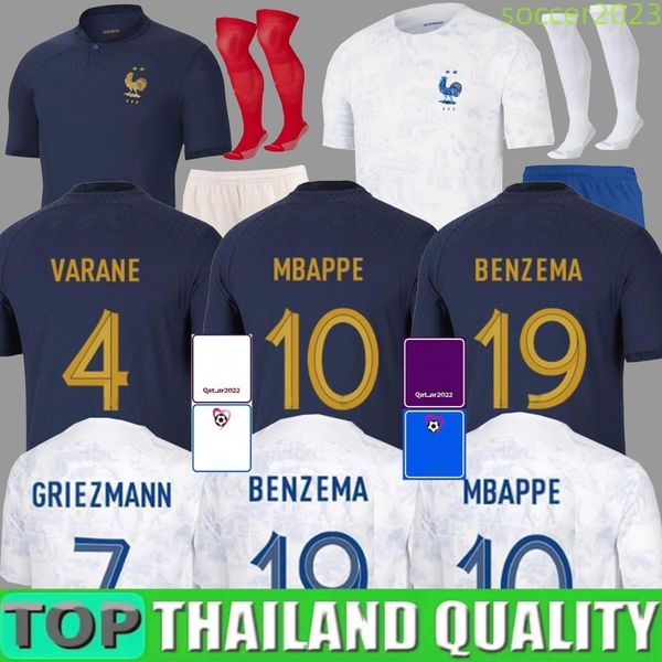 

2022 benzema mbappe soccer jerseys french griezmann kante pogba varane giroud pavaro tchouameni maillot de foot equipe men women football sh, Black;yellow