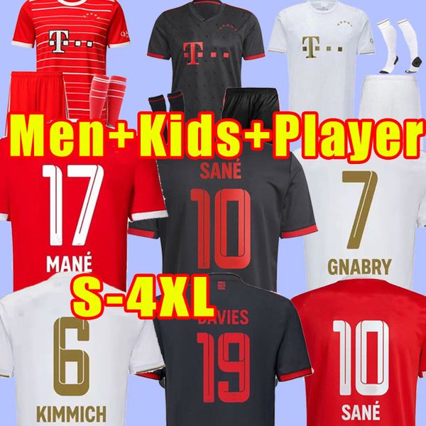 

22 23 bayern munich soccer jersey de ligt sane 2022 2023 football shirt goretzka gnabry camisa de futebol kimmich fans player training set t, Black;yellow