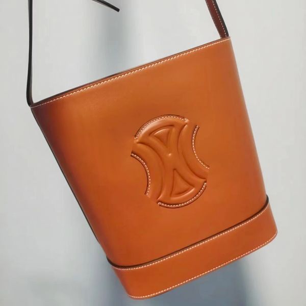 

fashion bucket women's luxury designer bag triomphe drawstring clutch crossbody tote genuine leather wash men handbag shoulder pochette