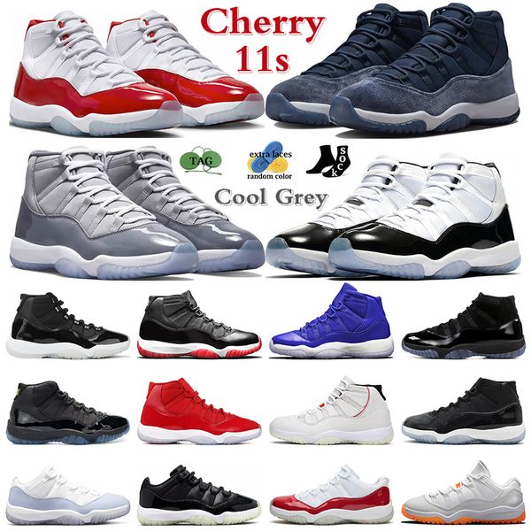 

jumpman 11 basketball shoes cherry 11s men women midnight navy cool grey gamma blue cap and gown 72-10 mens trainers sports sneakers