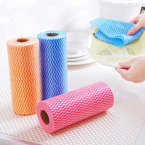 

kitchen towel roll reusable non woven paper towels for dishcloths rolls organic dishes cloth 50 pcs per 1223608