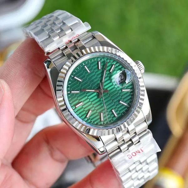 

womens mens watch and mechanical automatic hand stripe panel 41mm 36mm 31mm fashion classic elegant watch oyster wristwatches, Slivery;brown