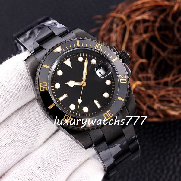 

super factory mens watch 904l steel automatic movement luminous diving watch wrist black wristwatches 6 types of ceramic bezel, Slivery;brown
