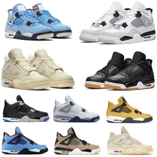 

jumpman 4 4s mens basketball shoes sneakers sail rebellionaire heritage university blue fire red oreo bred black cat dark mocha white cement