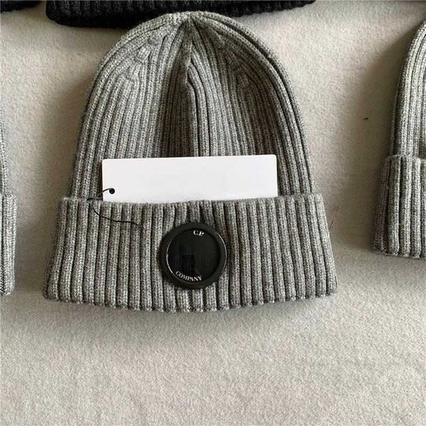 

Bonnet Cp Mens Beanie Cap Cp Designer Hats Casual Warm Thick Knitted Hat Wool, Gray