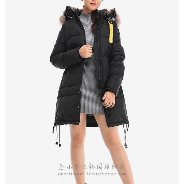 

women downs jacket winter black long coat with fur thick coats