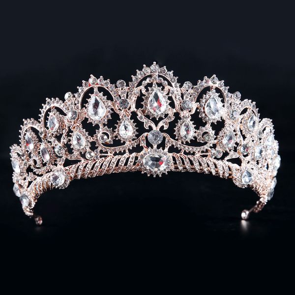 

luxury big diamond tiara hair hoop crystal bridal headwear crown rhinestone with wedding jewelry diamonds bridal crowns headpieces hg008, Silver