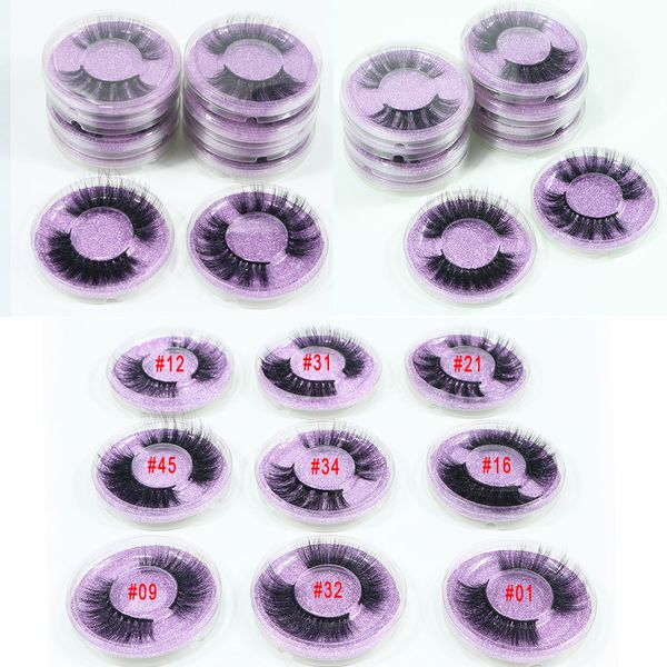 

wholesale 3d mink false eyelashes handmade fluffy faux eye lashes with private logo