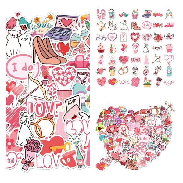 

50pcs valentine's day love vinyl stickers water bottle lapmobile phone skateboard kids stickers