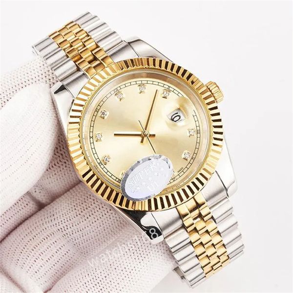 

ladies automatic watch with box wrist watches windup watchs for man gold stainless steel wristwatches movement waterproof luminous folding b, Slivery;brown