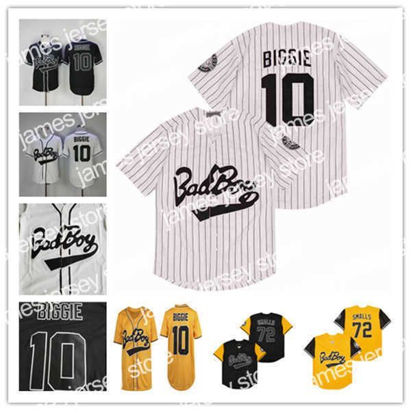 

baseball jerseys men notorious badboy bad boy 72 10 biggie smalls movie baseball jersey stitched team black white yellow alternate size s-xx, Blue;black