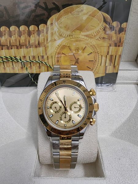 

with original box 116519 automatic movement watches full stainless steel sports men watch luminous montre de luxe wristwatches gifts 202365, Slivery;brown