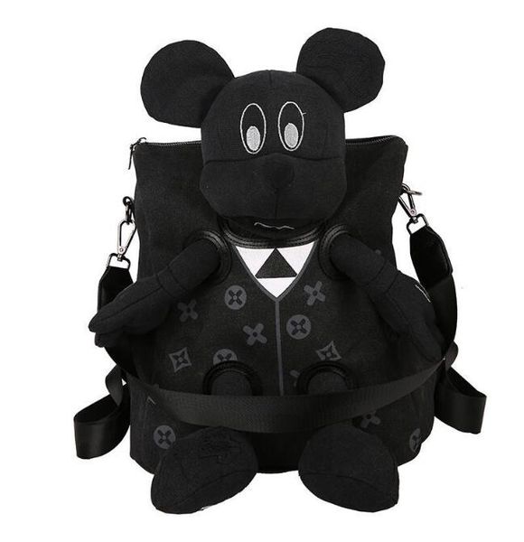 

the new canvas shoulder cute doll travel leisure cartoon mouse backpack handbag single shoulder bag