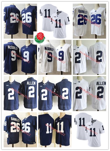 

football 2023 rose jersey bowl saquon barkley nittany lions stitched 9 trace mcsorley 2 marcus allen 11 abdul carter mens jerseys, Black