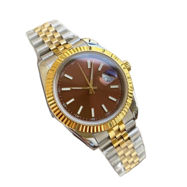 

designer watches men's watch automatic mechanical movement steel rainbow diamond bezel sapphire waterproof wristwatches montre de luxe, Slivery;brown
