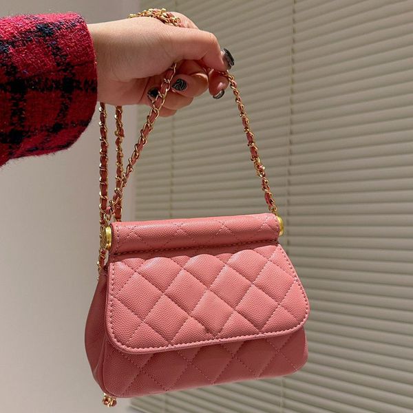 

cc bags luxury brand shoulder bags metal badge mini women classic flap shoulder bag caviar leather diamond lattice crossbody wallet card hol