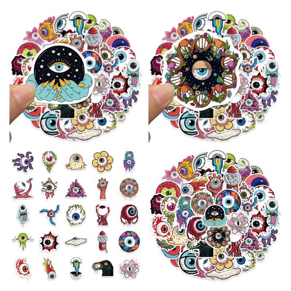 

52pcs eyeball vinyl stickers water bottle lapmobile phone skateboard kids stickers