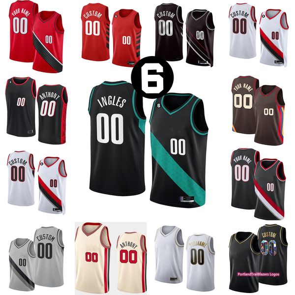 

custom 2022-23 new printed basketball jerseys 0 damian 17 shaedon 9 jerami lillard sharpe grant 11 josh hart 26 justise winslow 6 keon johns, Black;red