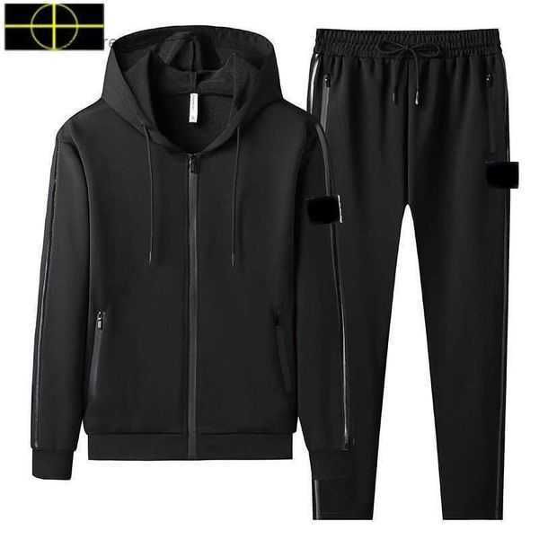 

men's hoodies sweatshirts men tracksuits spring and autumn 2022 stone sports suit island hooded zippered sweater designer is land 427x, Black