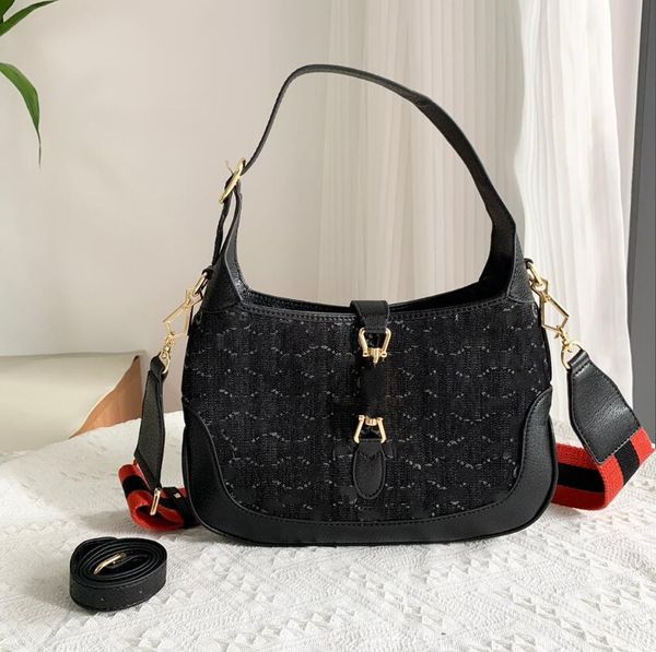 

shoulder bags designer clutch storage bag black denim crossbody armpit bags women handbags flap canvas genuine leather tote purse gun gold h