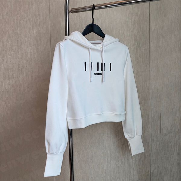 

letter embroidery womens sweatshirts pullover designer short style hoodies fashion casual womens hooded hoodie long sleeve, Black