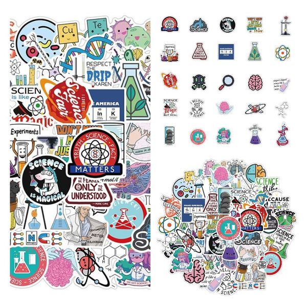 

50pcs science vinyl stickers water bottle lapmobile phone skateboard kids stickers