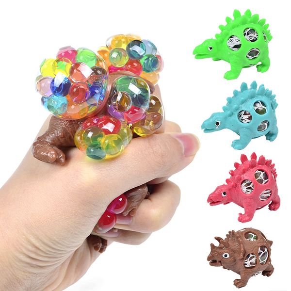 

squishy dinosaur fidget toy colorful water beads mesh squish ball anti stress venting balls funny squeeze toys stress relief decompression t