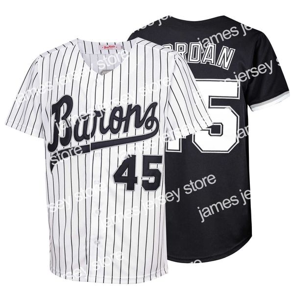 

baseball jerseys birmingham barons #45 retro baseball jersey stitched black white, Blue;black