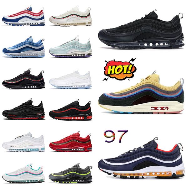 

97 classic sean wotherspoon running shoes mens undefeated black 97s triple white ice light blue south beach black bullet bred anthricite men