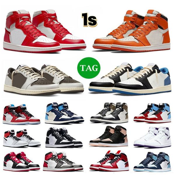 

mens jumpman 1s basketball shoes high og 1 unc university blue royal red green sport shoe chicago trainers men womens sports sneakers with b