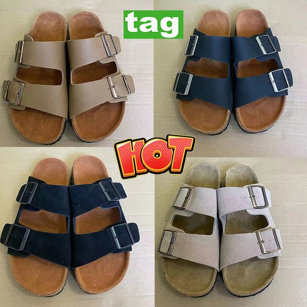 

men women sandal germany sandals flat beach slippers leather arizona casual shoes soft footbed clogs tow-strap slipper indoor outdoor slide, Black