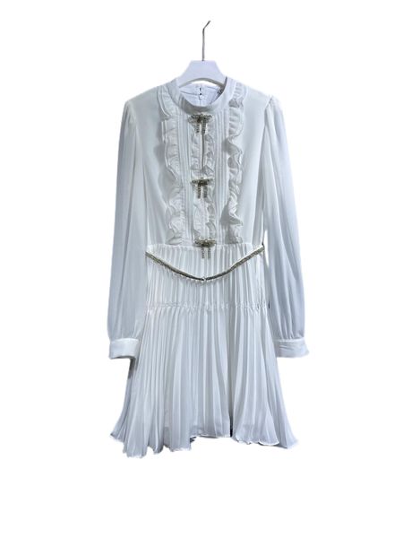 

spring 2023 new style high collar plain color long sleeve dress, Black;gray