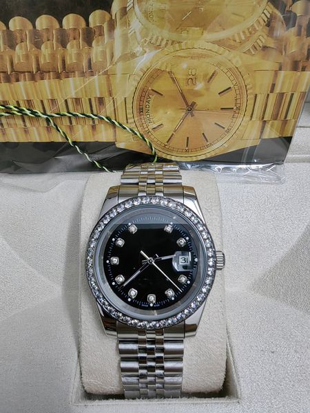 

with original box papers high-quality watch 41mm 18k silver black movement automatic mens gd bracelet men's watches 2023, Slivery;brown